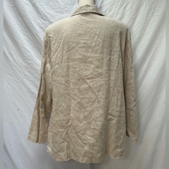 VTG CLIO Linen Jacket Lightweight Shoulder Pads Pockets Sz XL - Picture 3 of 8